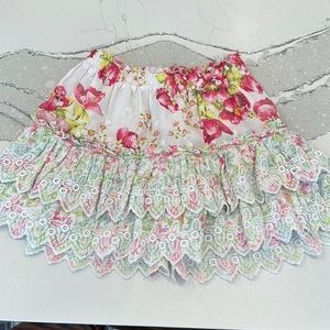 LoveShackFancy mini skirt size XS multicolor